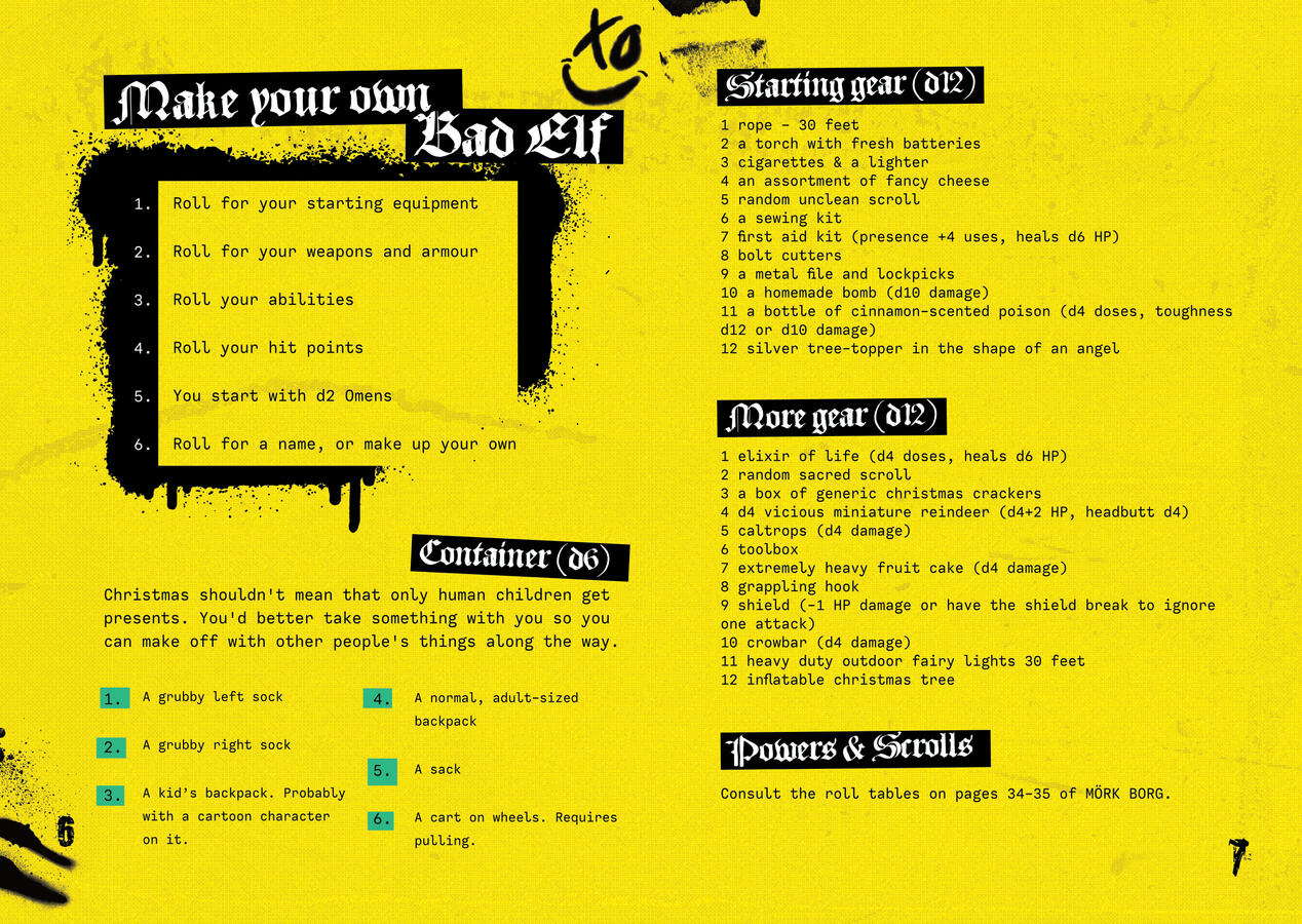 The Yule-icide Squade internal spread design