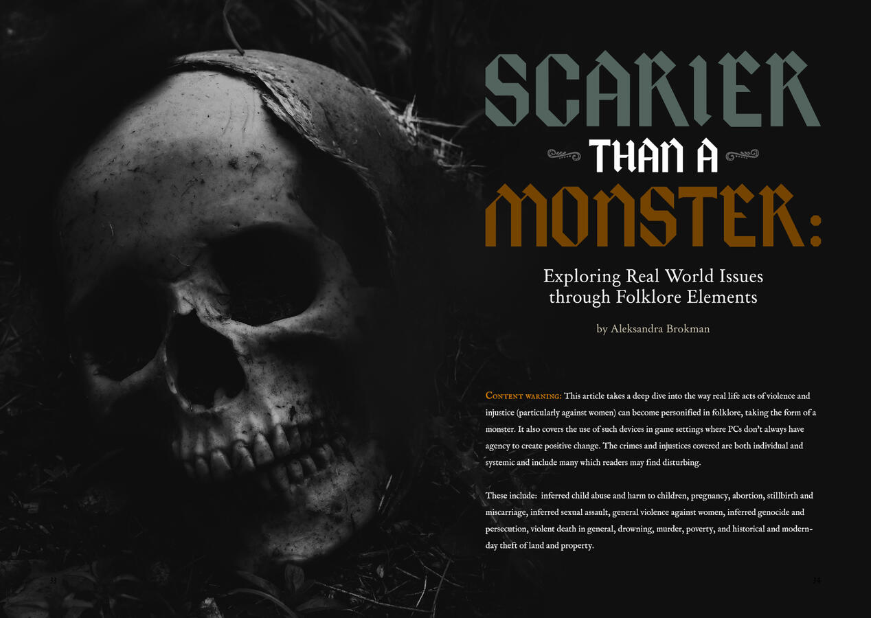 gothHoblin's Grimoire Issue 3 internal spread layout